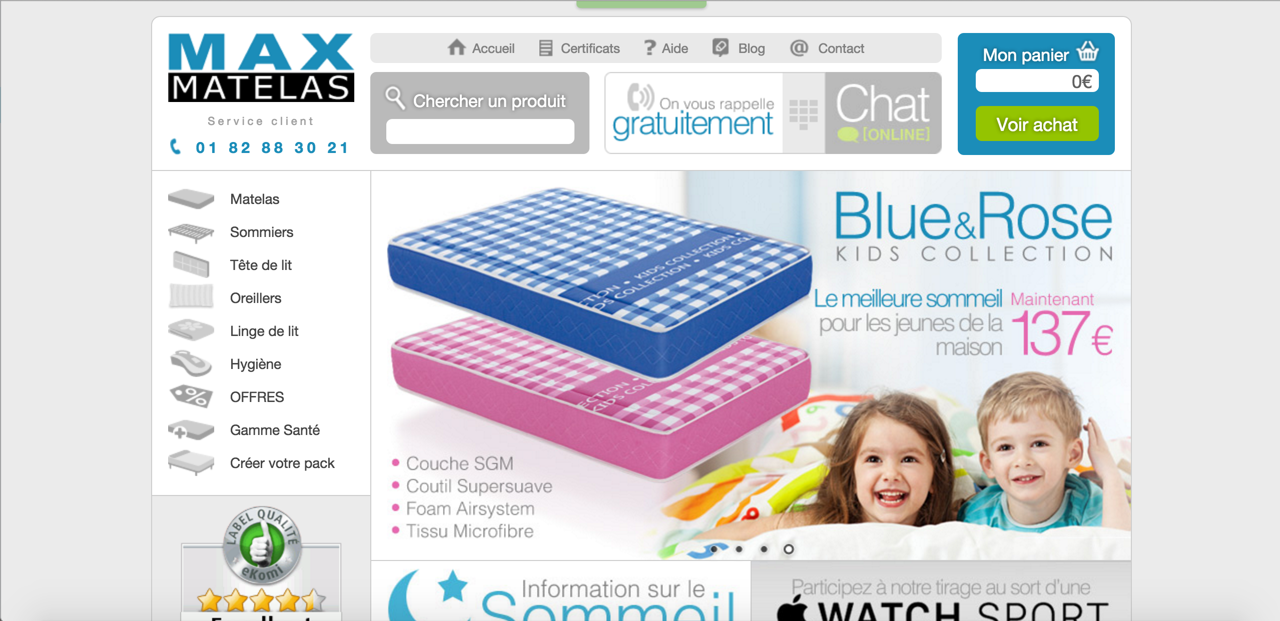 Acheter matelas en ligne