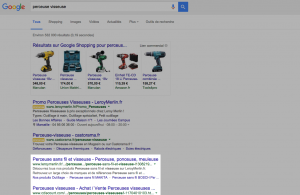 Les résultats de recherche Google